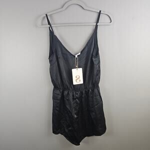 Sabo Black Silky Short Romper Size Small
